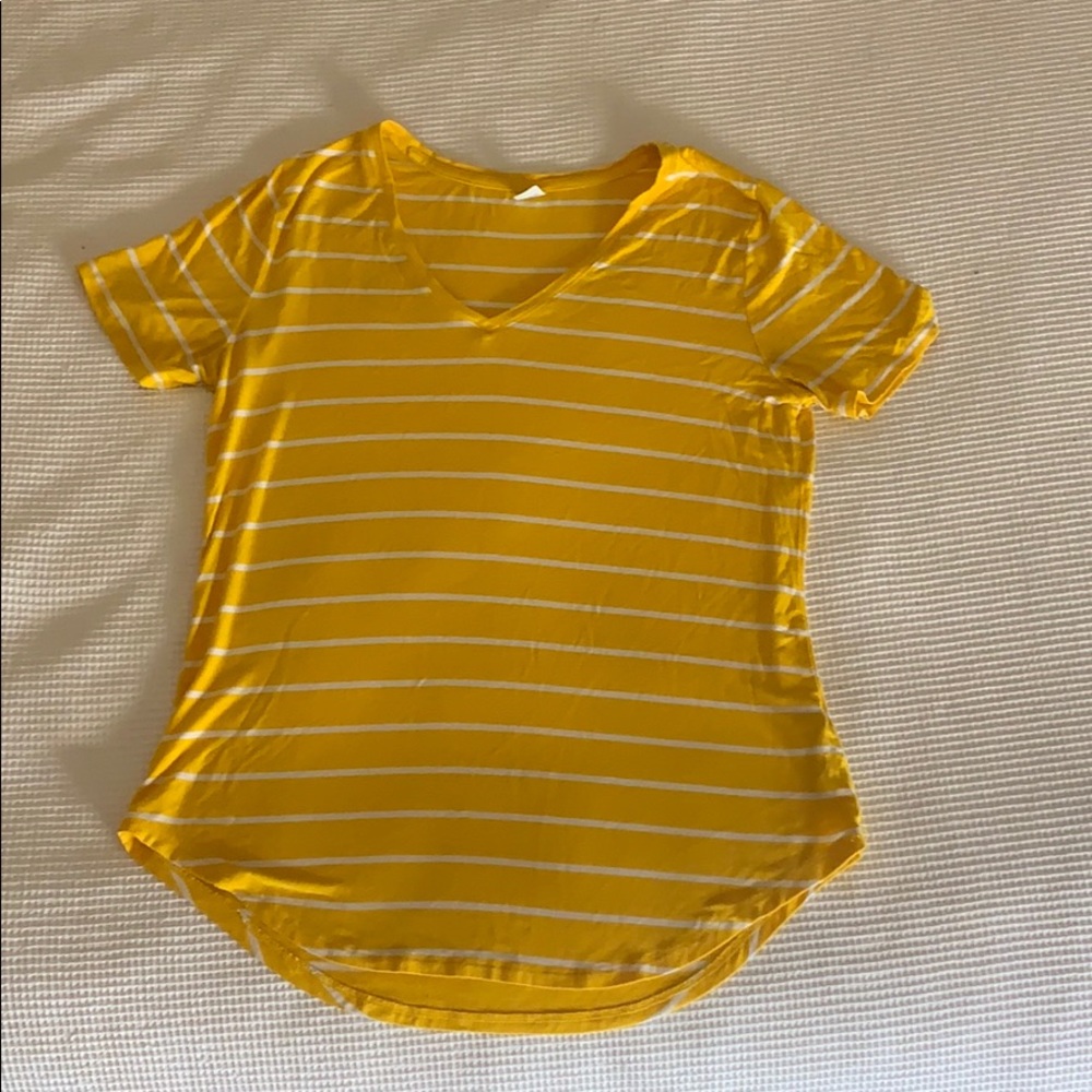 Yellow and white striped Old Navy shirt